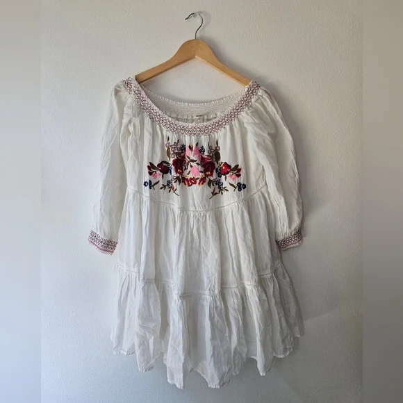 Free People Sunbeam Mini Dress | Embroidered | Size Small - Picture 2 of 7